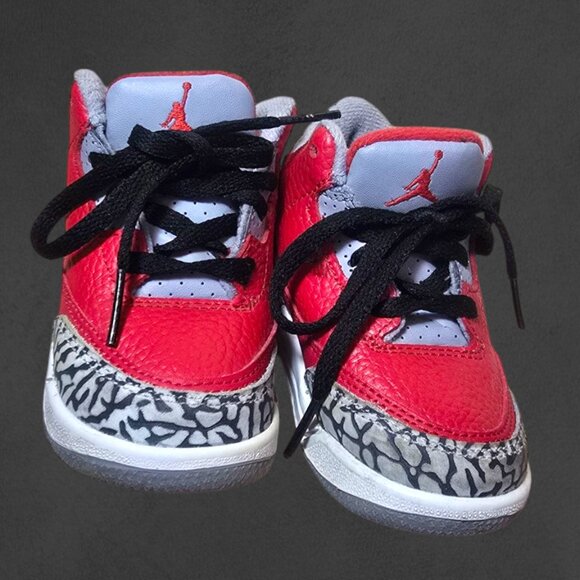 Sneakerhead Air Jordan 3 Retro SE Unite Fire Red Toddler 6C Jumpman - Picture 6 of 12